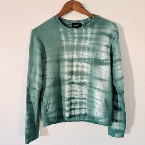 Monrow‎ Women’s Green Tie-Dye Long Sleeve Tee Size Small